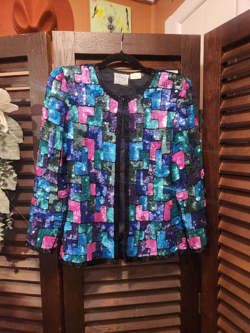 Stenay Multicolor Sequin Geometric Jacket